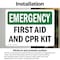 Signmission First Aid And CPR Kit, 24 in W x Rectangle, Vinyl Decal OS-2PACK-EM-D-1824-L-10366 - alternate 3